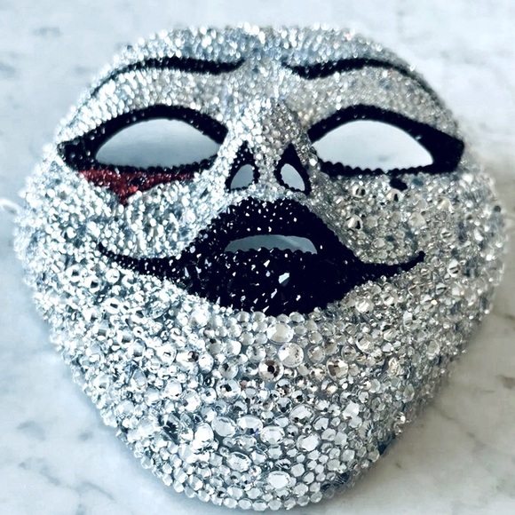 🆑Rhinestone Bedazzled Masquerade Bling Face Mask For Halloween,Mardi Grass &More - Picture 14 of 15